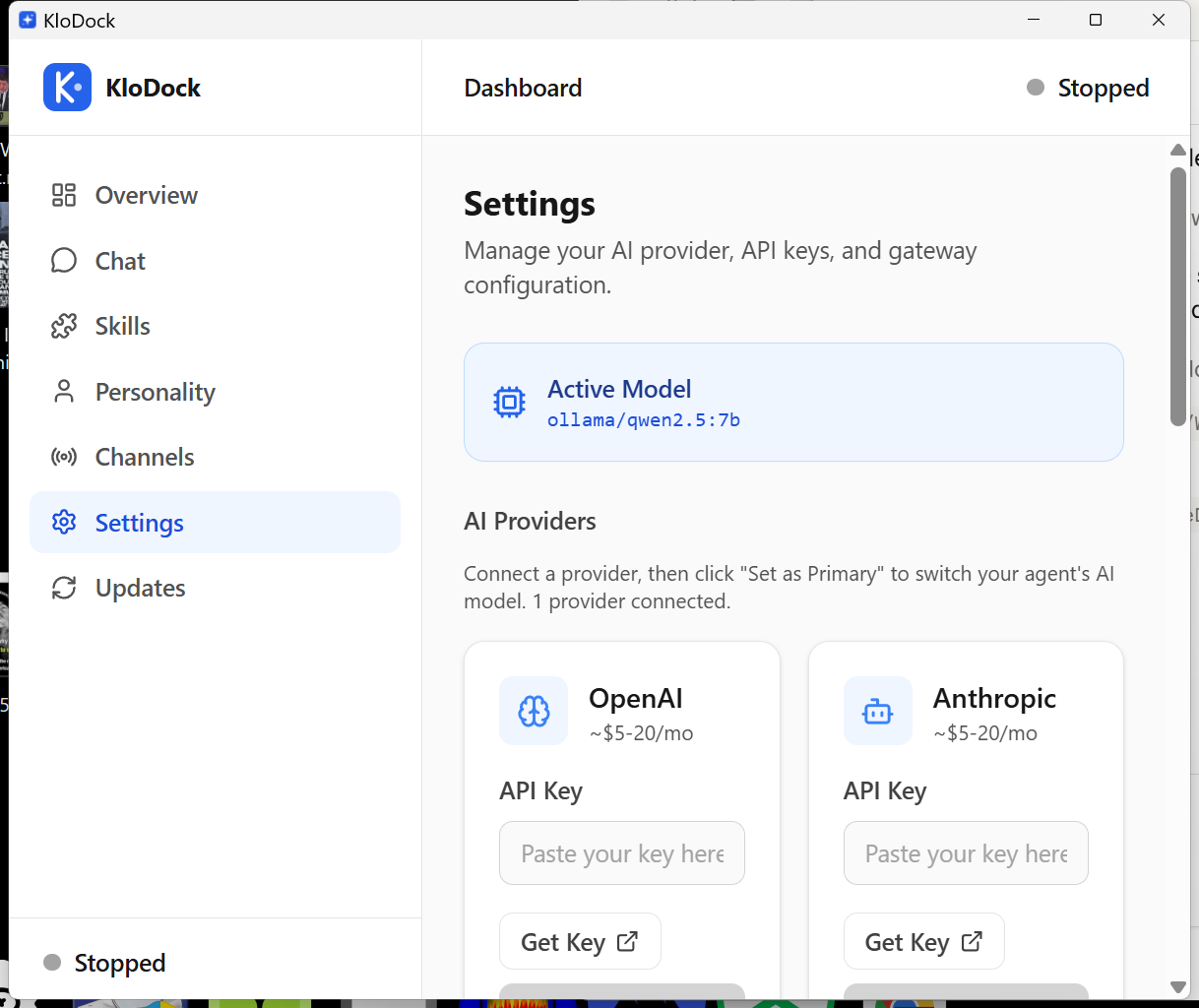 AI Provider Settings